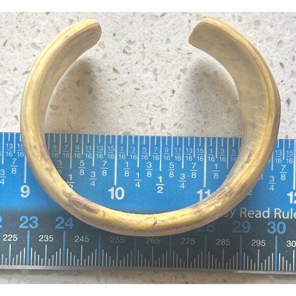 Bakelite Butterscotch & Brown Bangle & Buffalo Horn Open Cuff Bracelet Vintage - Picture 15 of 16